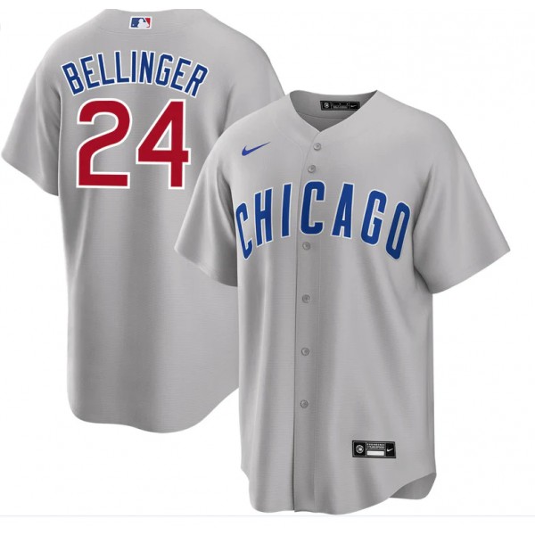 Chicago Cubs #24 Cody Bellinger Grey Cool Base Stitched Jersey