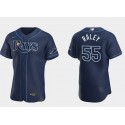 Tampa Bay Rays #55 Luke Raley Navy Flex Base Stitched Jersey