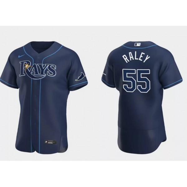 Tampa Bay Rays #55 Luke Raley Navy Flex Base Stitched Jersey