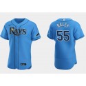 Tampa Bay Rays #55 Luke Raley Light Blue Flex Base Stitched Jersey