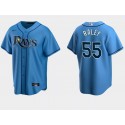 Tampa Bay Rays #55 Luke Raley Light Blue Cool Base Stitched Jersey