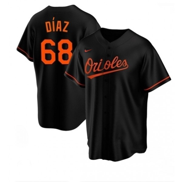 Baltimore Orioles #68 Lewin Díaz Black Cool Base Stitched Jersey