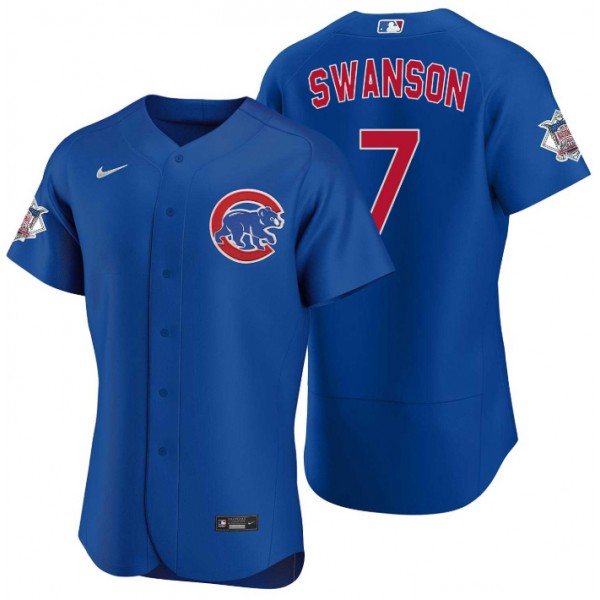 Chicago Cubs #7 Dansby Swanson Royal Flex Base Stitched Jersey