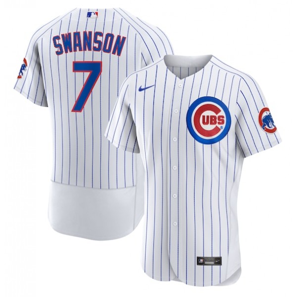 Chicago Cubs #7 Dansby Swanson White Stitched Jersey
