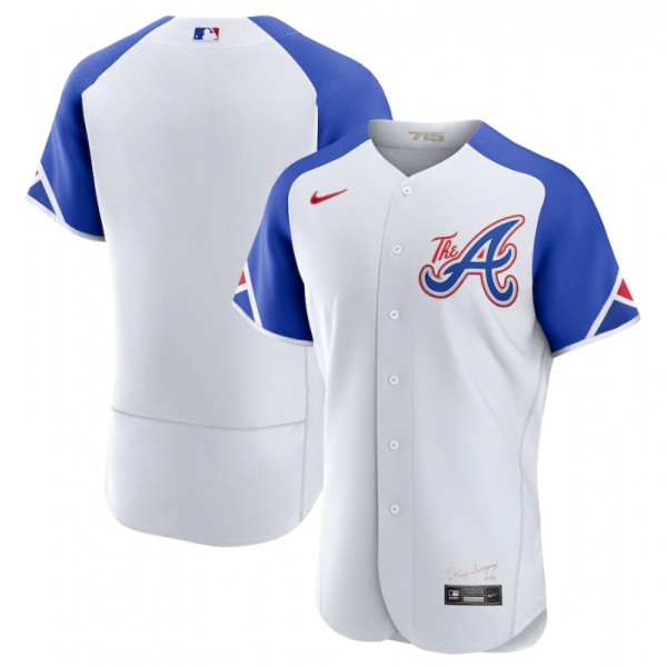 Atlanta Braves Blank White 2023 City Connect Flex Base Stitched Jersey