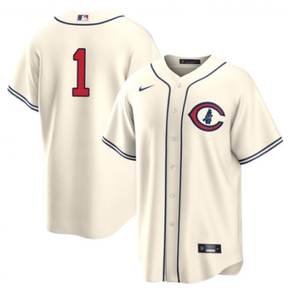 Chicago Cubs #1 Nick Madrigal 2022 Cream Field Of Dreams Cool Base Stitched Jersey