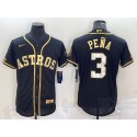 Houston Astros #3 Jeremy PeNa Black Gold Flex Base Stitched Jersey