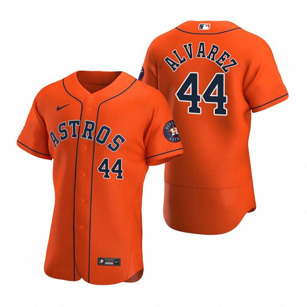 Houston Astros #44 Yordan Alvarez Orange Flex Base Stitched Jersey