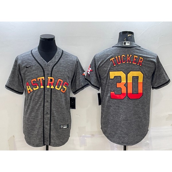 Houston Astros #30 Kyle Tucker Grey Cool Base Stitched Jersey