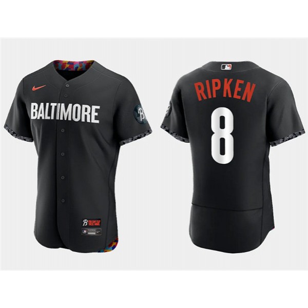 Baltimore Orioles #8 Cal Ripken Jr. Black 2023 City Connect Flex Base Stitched Jersey