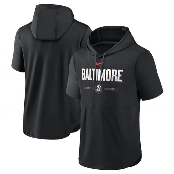 Baltimore Orioles Black 2023 City Connect Short Sleeve Pullover Hoodie