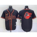 Baltimore Orioles Black Team Big Logo Cool Base Stitched Jersey