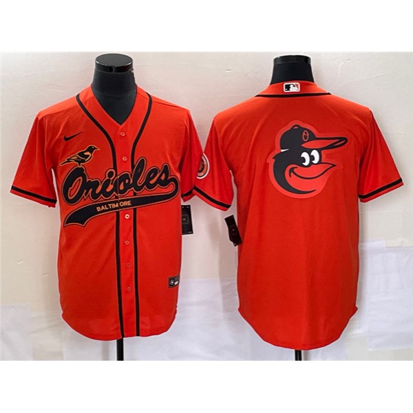 Baltimore Orioles Orange Team Big Logo Cool Base Stitched Jersey