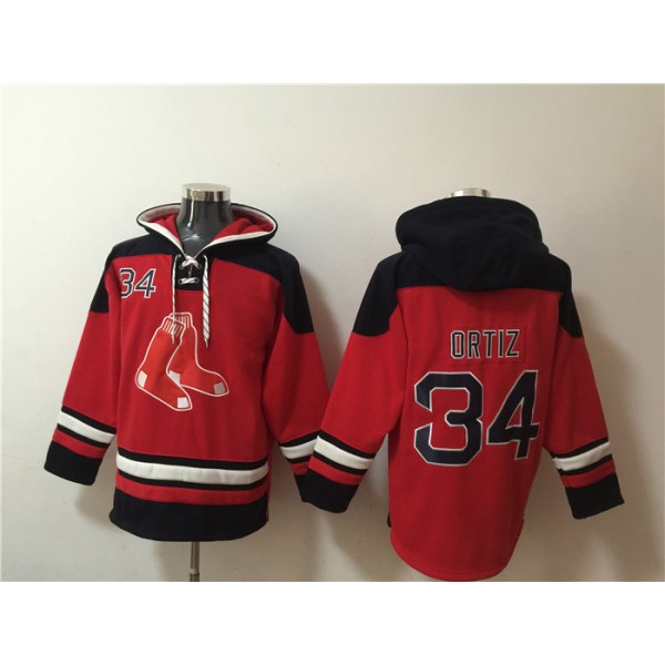 Boston Red Sox #34 David Ortiz Ageless Must-Have Lace-Up Pullover Hoodie