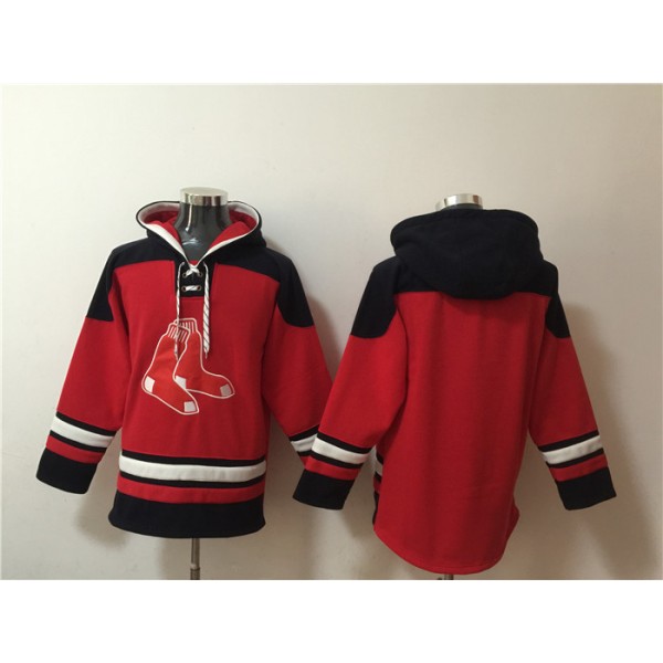 Boston Red Sox Blank Ageless Must-Have Lace-Up Pullover Hoodie