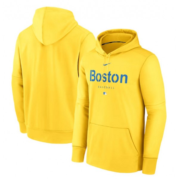 Boston Red Sox Gold City Connect Pregame Performance Pullover Hoodie