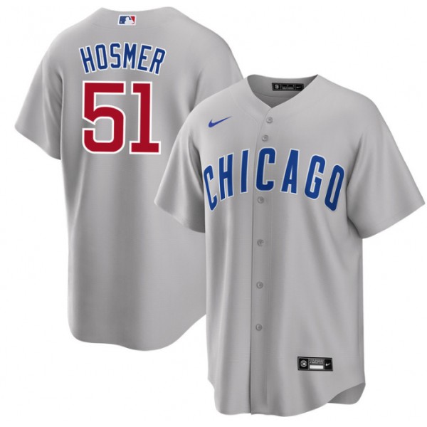 Chicago Cubs #51 Eric Hosmer Gray Cool Base Stitched Jersey