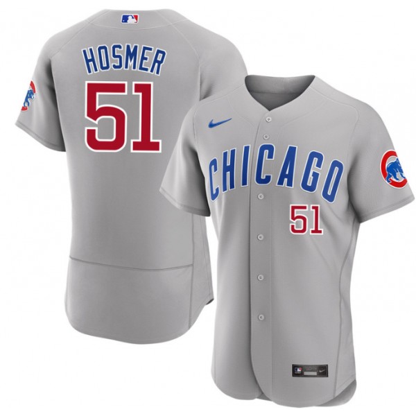 Chicago Cubs #51 Eric Hosmer Gray Flex Base Stitched Jersey