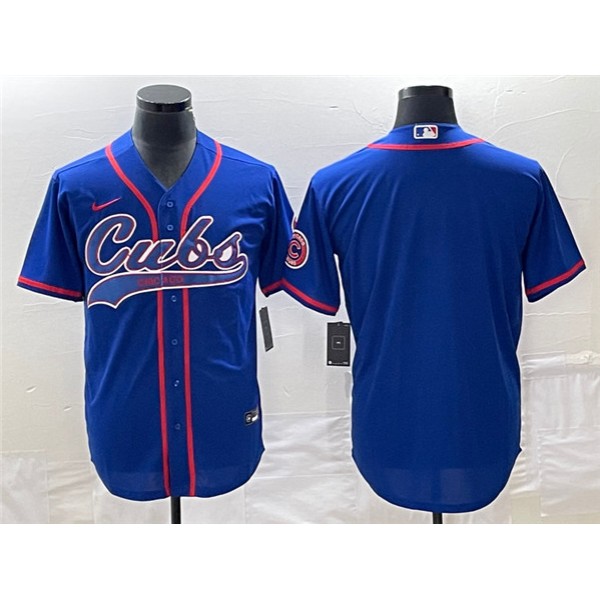 Chicago Cubs Blank Royal Cool Base Stitched Jersey