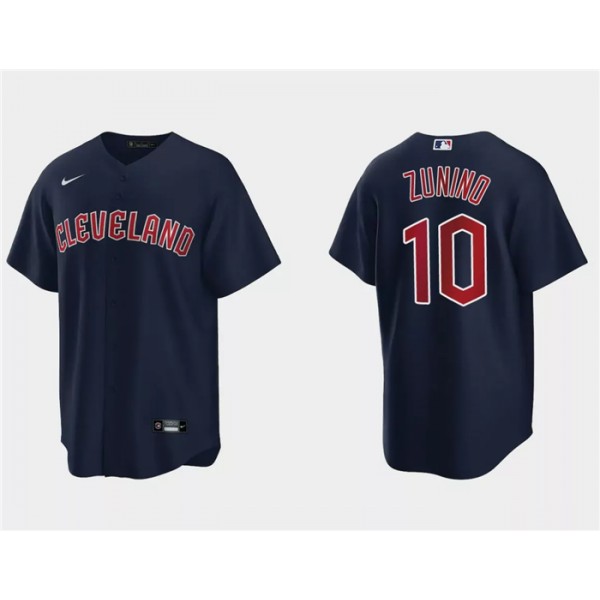Cleveland Guardians #10 Mike Zunino Navy Cool Base Stitched Jersey