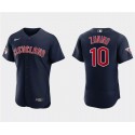 Cleveland Guardians #10 Mike Zunino Navy Flex Base Stitched Jersey