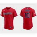 Cleveland Guardians #10 Mike Zunino Red Flex Base Stitched Jersey
