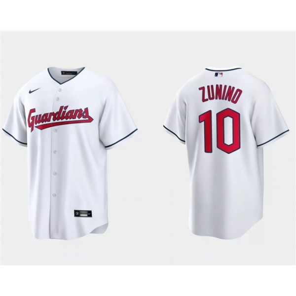Cleveland Guardians #10 Mike Zunino White Cool Base Stitched Jersey