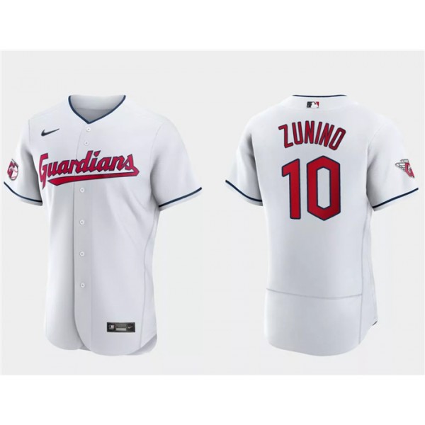 Cleveland Guardians #10 Mike Zunino White Flex Base Stitched Jersey