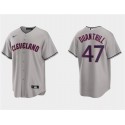 Cleveland Guardians #47 Cal Quantrill Gray Cool Base Stitched Jersey