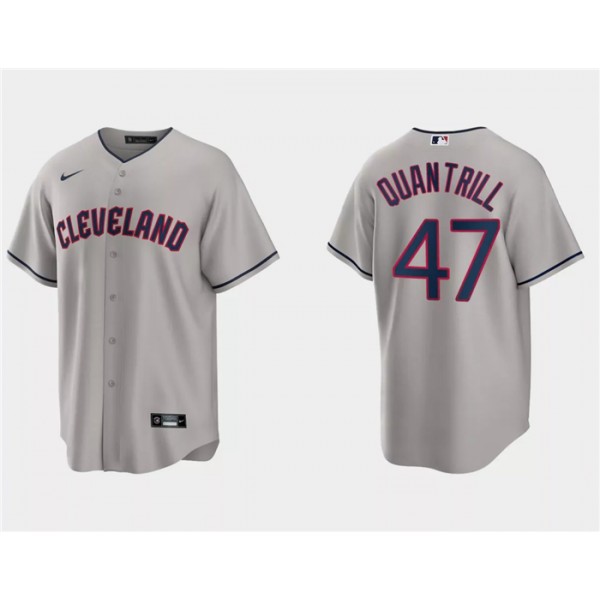 Cleveland Guardians #47 Cal Quantrill Gray Cool Base Stitched Jersey