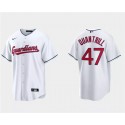 Cleveland Guardians #47 Cal Quantrill White Cool Base Stitched Jersey