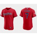 Cleveland Guardians #7 Myles Straw Red Flex Base Stitched Jersey