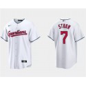 Cleveland Guardians #7 Myles Straw White Cool Base Stitched Jersey