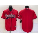 Cleveland Guardians Blank Red With Patch Cool Base Stitched Jersey