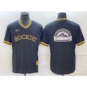 Colorado Rockies Black Team Big Logo Stitched Jersey