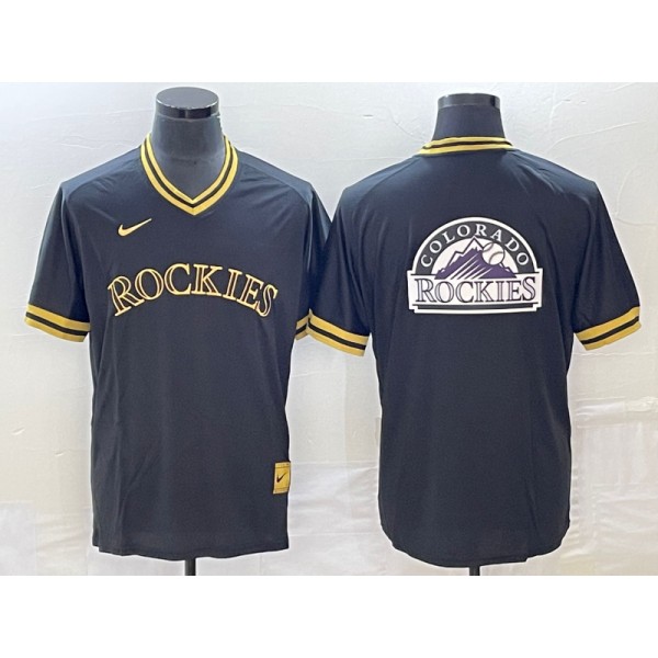 Colorado Rockies Black Team Big Logo Stitched Jersey