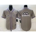 Colorado Rockies Gray Team Big Logo Stitched Jersey