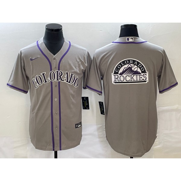 Colorado Rockies Gray Team Big Logo Stitched Jersey