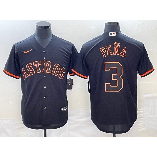 Houston Astros #3 Jeremy PeNa Black Cool Base Stitched Jersey