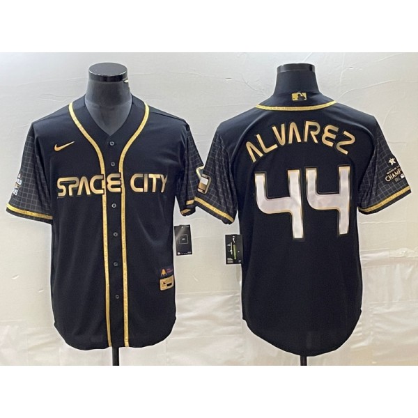 Houston Astros #44 Yordan Alvarez Black City Connect Cool Base Stitched Jersey