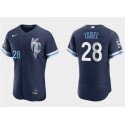 Kansas City Royals #28 Kyle Isbel Navy City Connect Flex Base Stitched Jersey