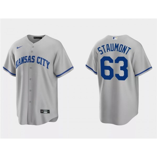 Kansas City Royals #63 Josh Staumont Gray Cool Base Stitched Jersey