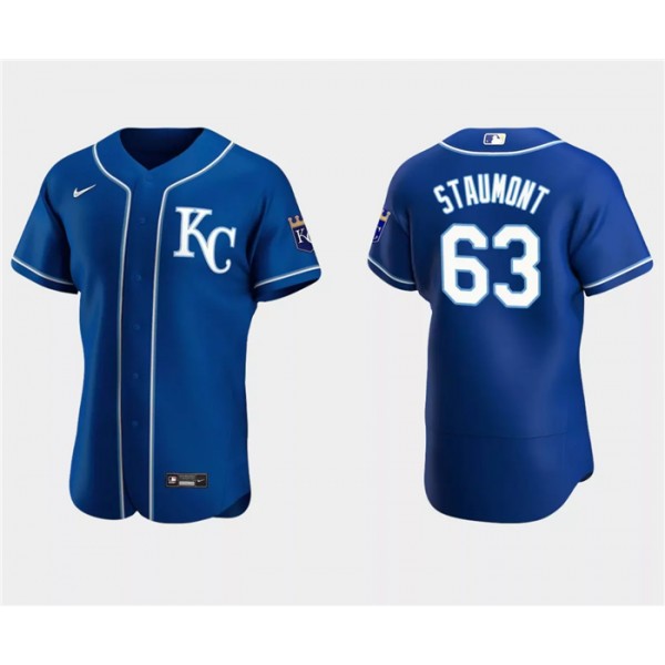 Kansas City Royals #63 Josh Staumont Royal Flex Base Stitched Jersey