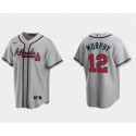 Atlanta Braves #12 Sean Murphy Gray Cool Base Stitched Jersey