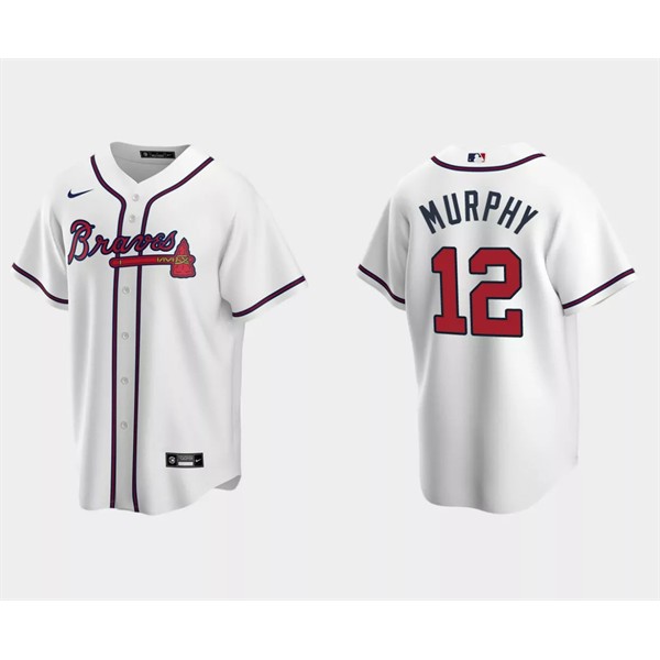 Atlanta Braves #12 Sean Murphy White Cool Base Stitched Jersey