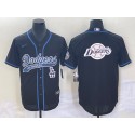 Los Angeles Dodgers Black Team Big Logo With Patch Cool Base Stitched Jersey