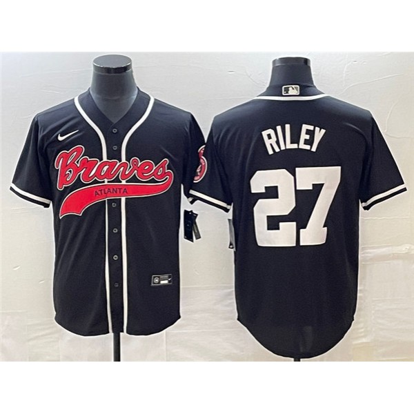 Atlanta Braves #27 Austin Riley Black Cool Base Stitched Jersey
