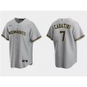 Milwaukee Brewers #7 Victor Caratini Gray Cool Base Stitched Jersey