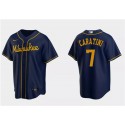 Milwaukee Brewers #7 Victor Caratini Navy Cool Base Stitched Jersey