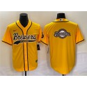 Milwaukee Brewers Yellow Team Big Logo Cool Base Stitched Jersey
